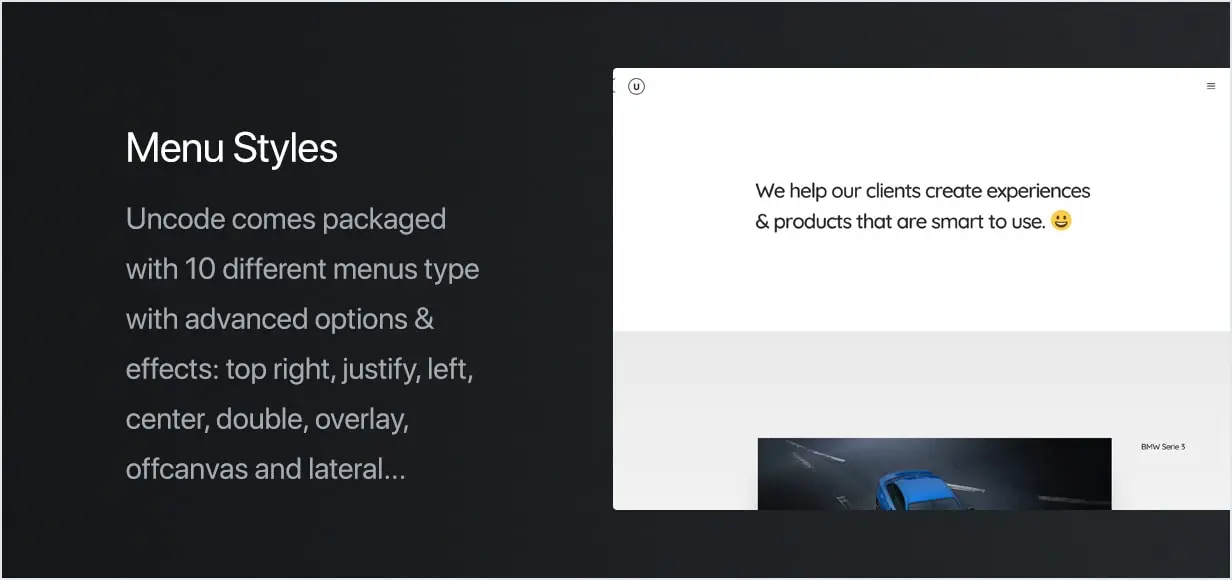 Different Menu styles