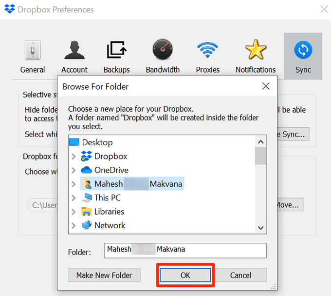 Cách di chuyển thư mục Dropbox của bạn