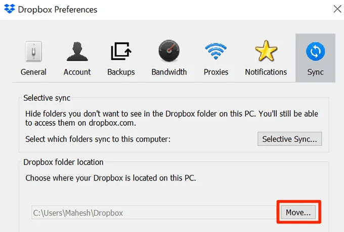 Cách di chuyển thư mục Dropbox của bạn 35 Cách di chuyển thư mục Dropbox của bạn