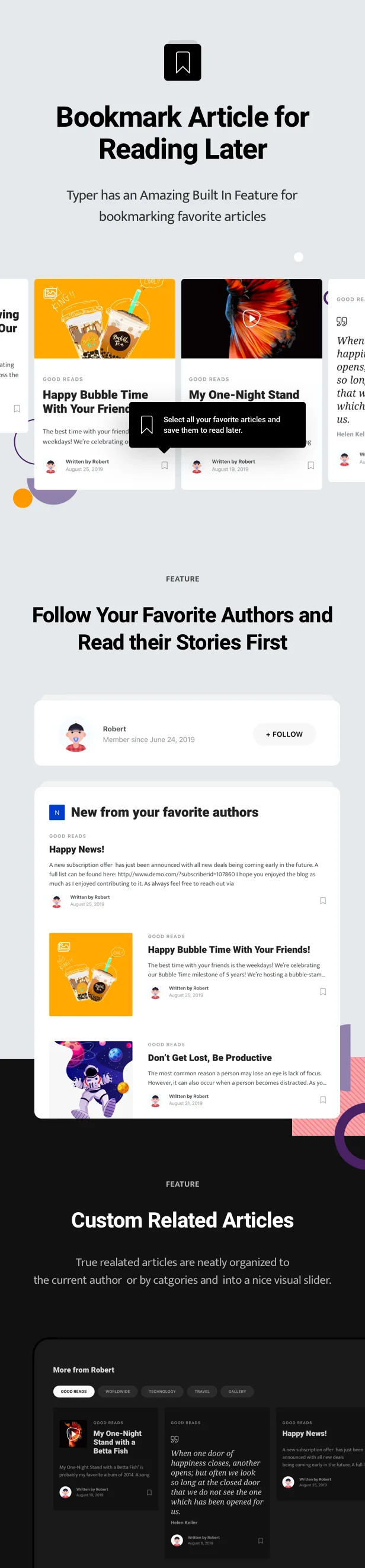 Typer - Blog tuyệt vời và xuất bản nhiều tác giả Theme - số 8