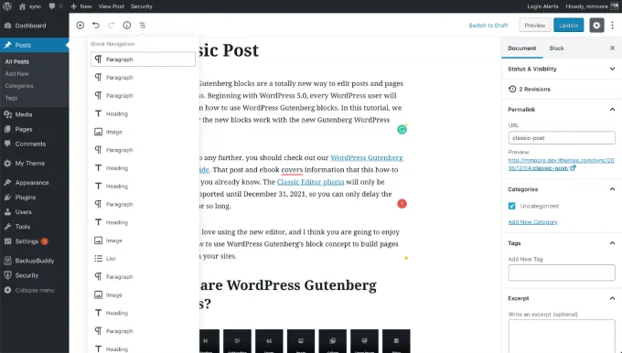 Cách chuyển từ trình soạn thảo WordPress cổ điển sang Gutenberg 16 Cách chuyển từ trình soạn thảo WordPress cổ điển sang Gutenberg