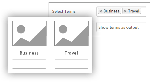 Content Views Pro v5.8.9 Nulled - Display WordPress Content In Grids & More Layout 7 Hiển thị thuật ngữ dưới dạng đầu ra - Content Views Pro cho WordPress