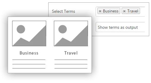 Content Views Pro v5.8.9 Nulled - Display WordPress Content In Grids & More Layout 7 Hiển thị thuật ngữ dưới dạng đầu ra - Content Views Pro cho WordPress