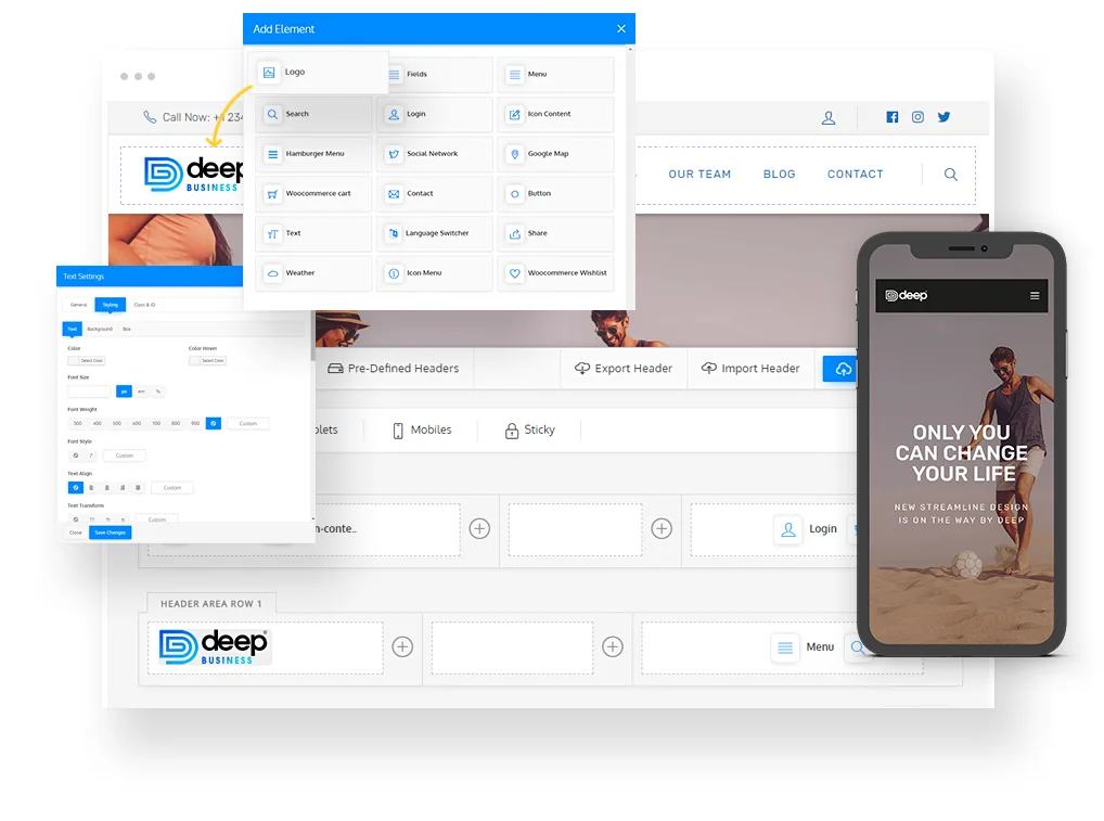 Header Builder - Deep WordPress Theme