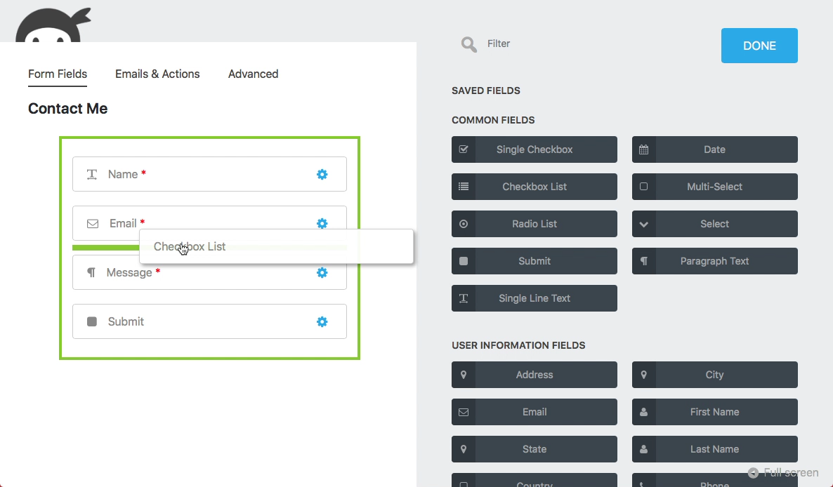 Ninja Forms Contact Form All addons