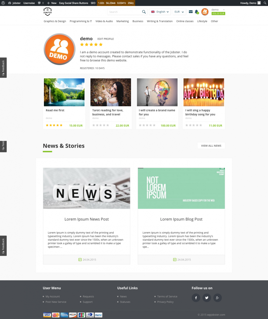 WPjobster Demo Theme