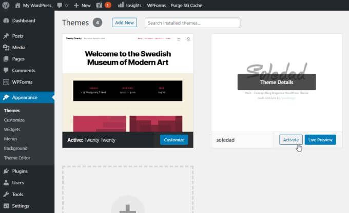 Cách cài đặt Theme trên WordPress 20 Cách cài đặt Theme trên WordPress