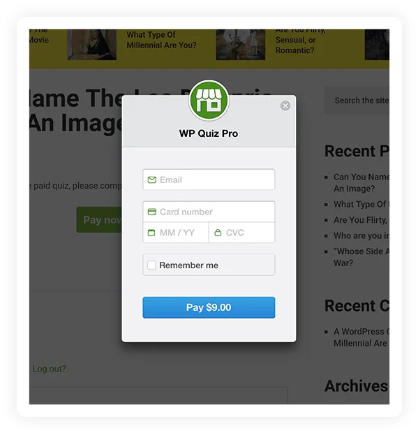 WP Quiz Pro v2.1.11 NULLED - The Best WordPress Quiz Plugin 26 Pay to Play Option