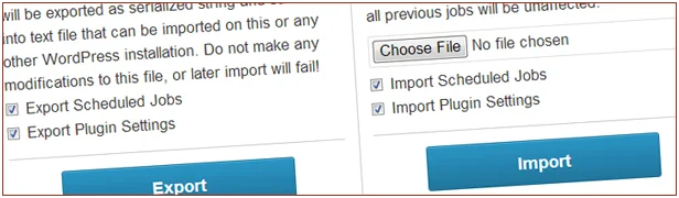 Xuất và Nhập các cài đặt và công việc