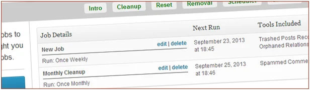Công việc đã lên lịch để tự động dọn dẹp