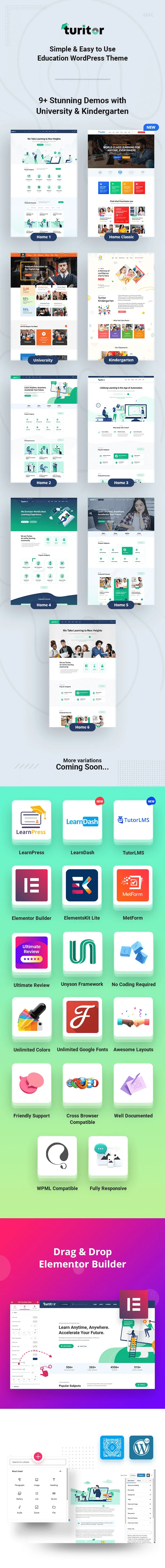 Turitor v1.3.9 NULLED - LMS & Education WordPress Theme 3 Turitor Education WordPress Theme