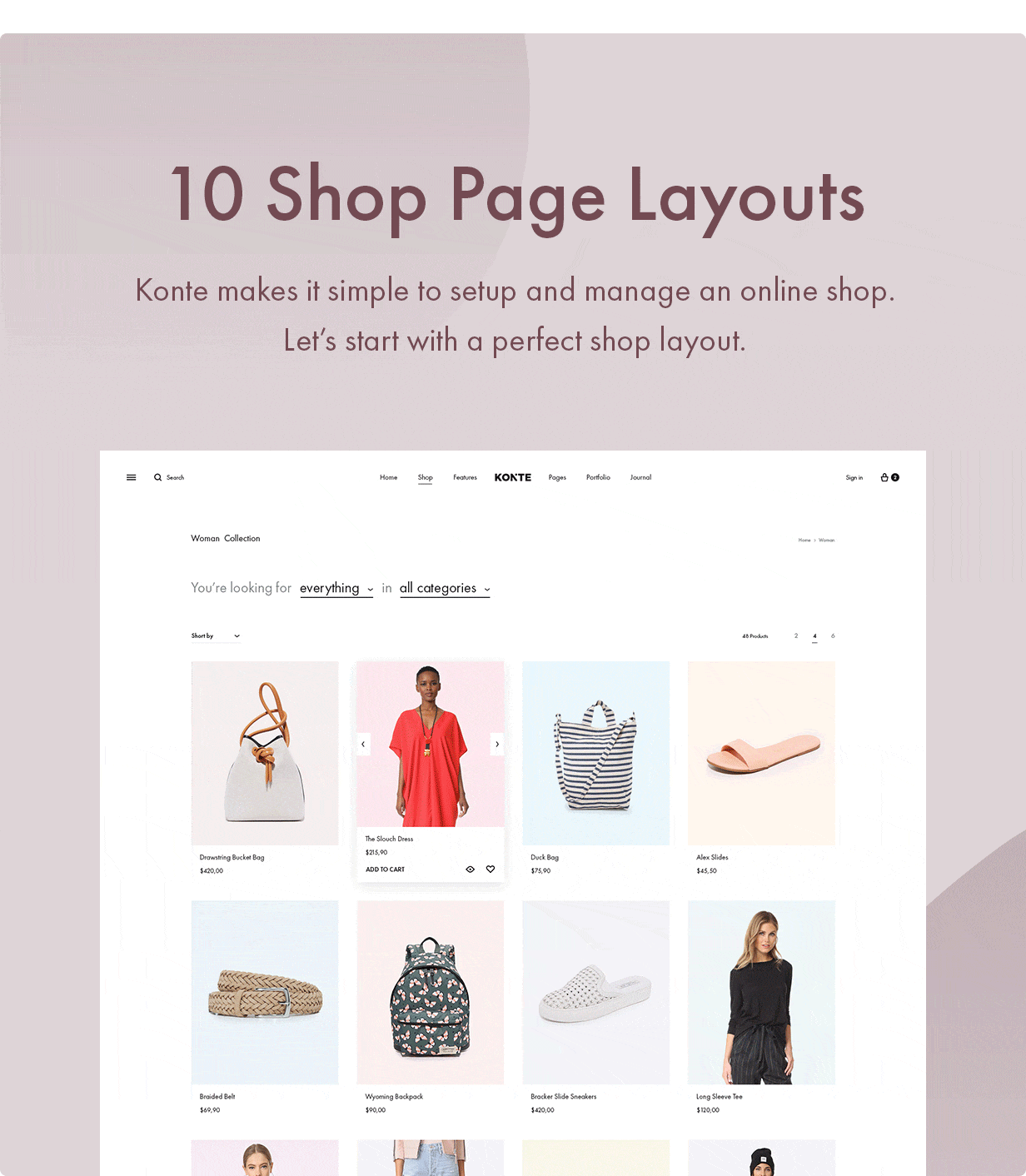 Chủ đề Konte WordPress - Trang cửa hàng