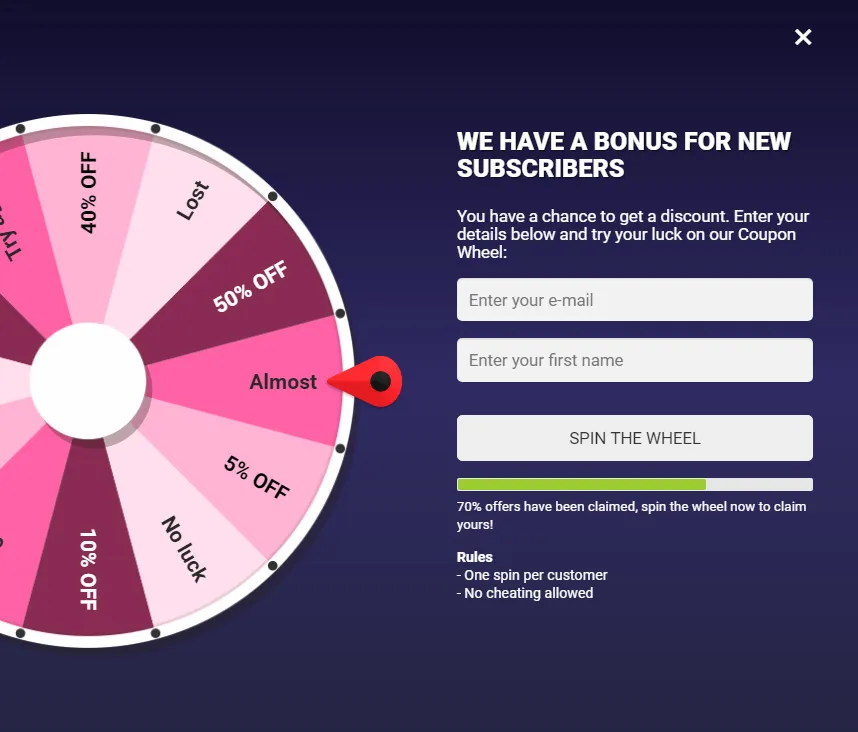 Coupon Wheel For WooCommerce and WordPress - 7