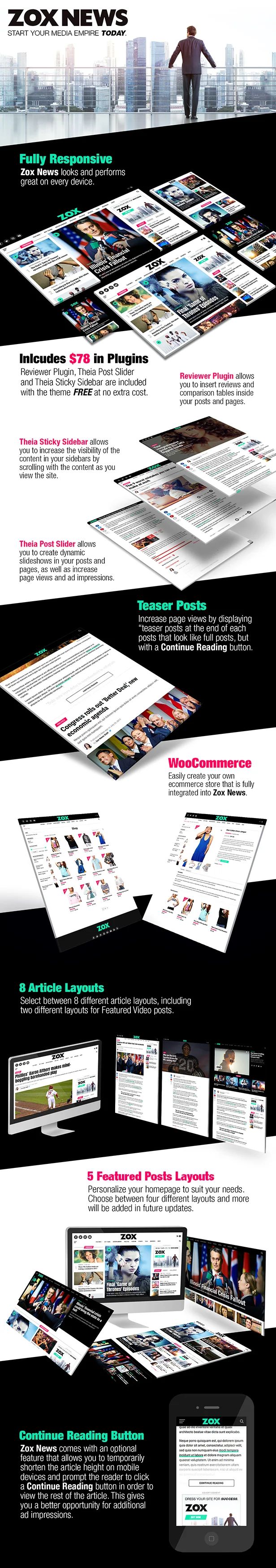 Zox News v3.14.0 NULLED - Professional WordPress News & Magazine Theme 2 Zox News - Tạp chí & Tin tức WordPress chuyên nghiệp Theme - 2