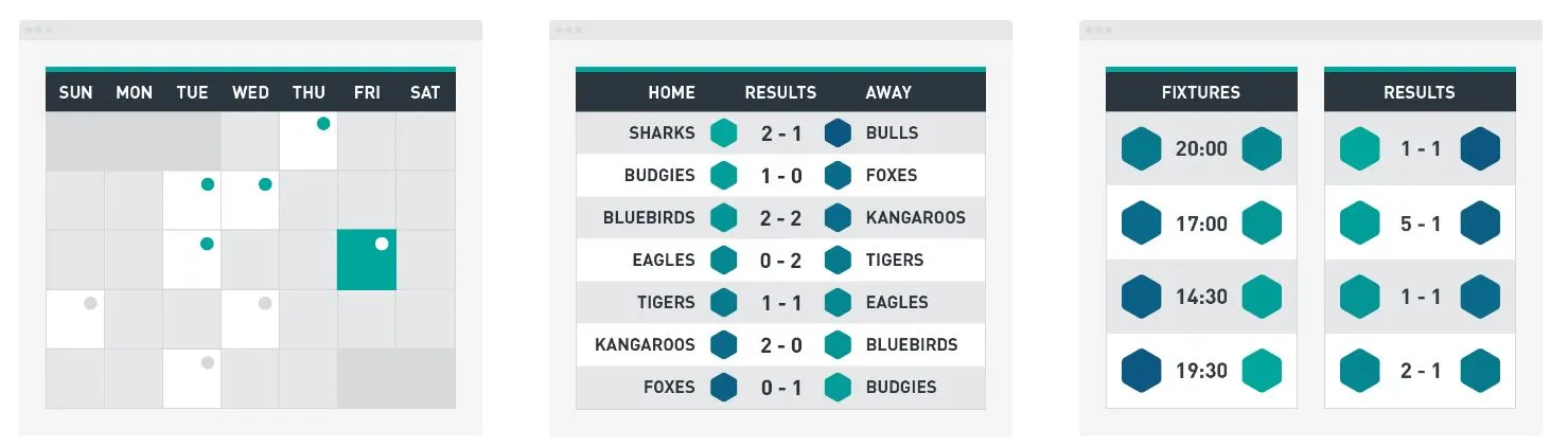 Bố cục lịch - Bố cục danh sách - Bố cục khối