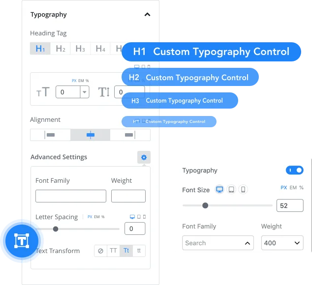 Kiểm soát kiểu chữ tùy chỉnh