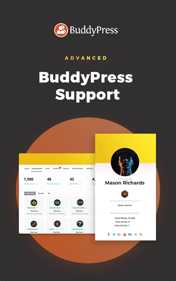 Hỗ trợ Buddypress nâng cao Hỗ trợ Buddypress nâng cao