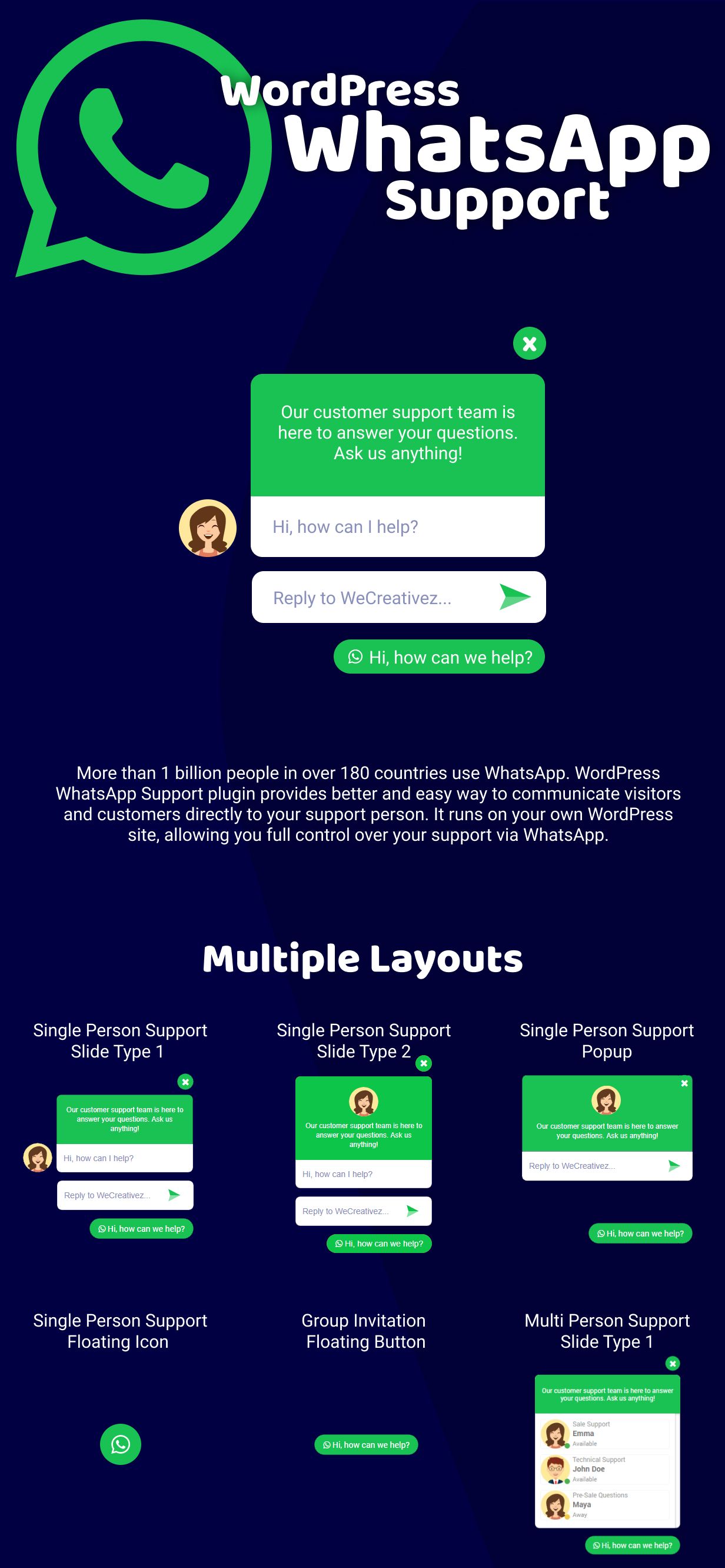 WordPress WhatsApp Support - 1