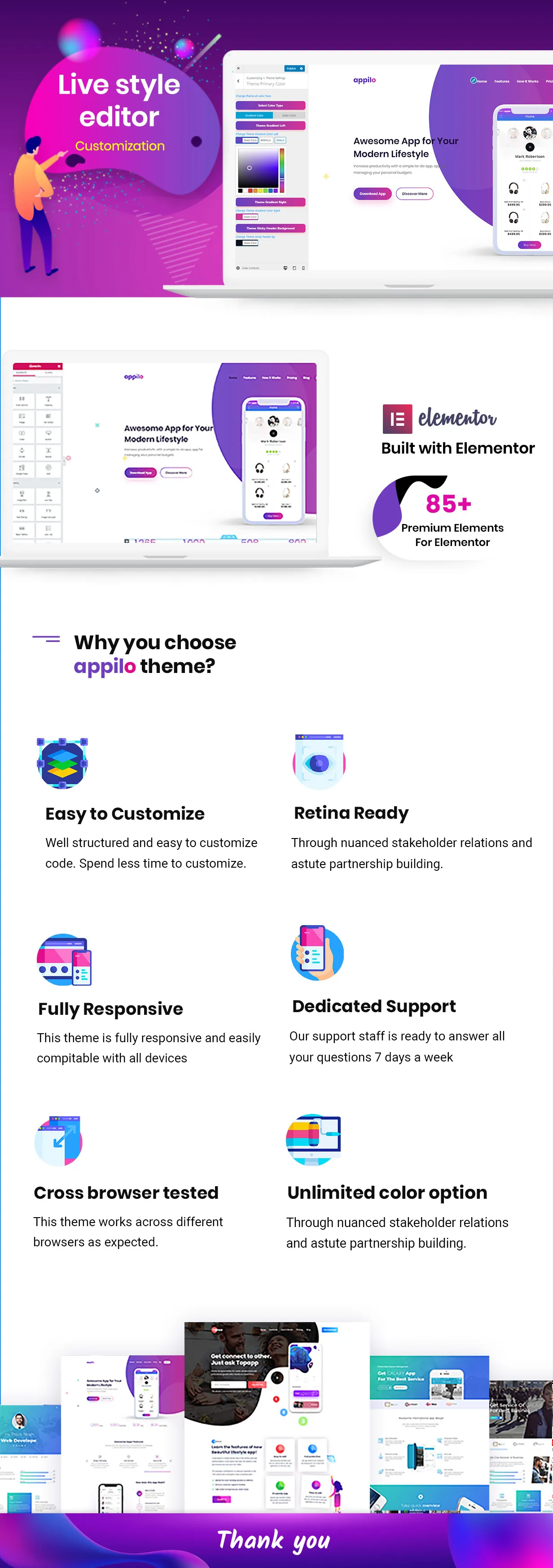Appilo v7.0.0 NULLED - App Landing Page WordPress Theme 8 xem trước