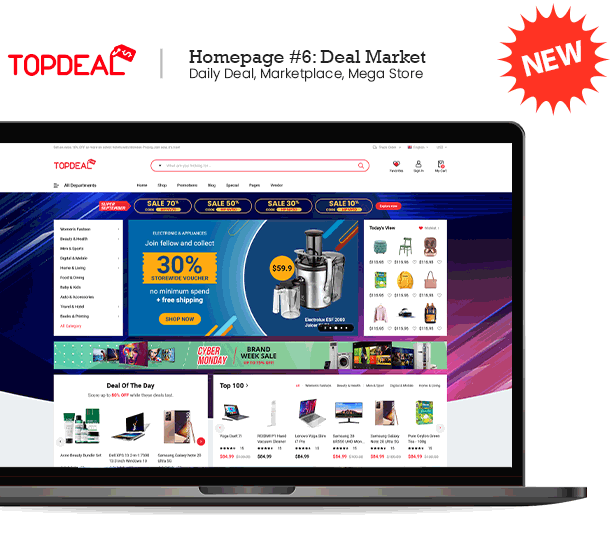 TopDeal - WordPress Thị trường đa nhà cung cấp thịnh hành nhất Theme
