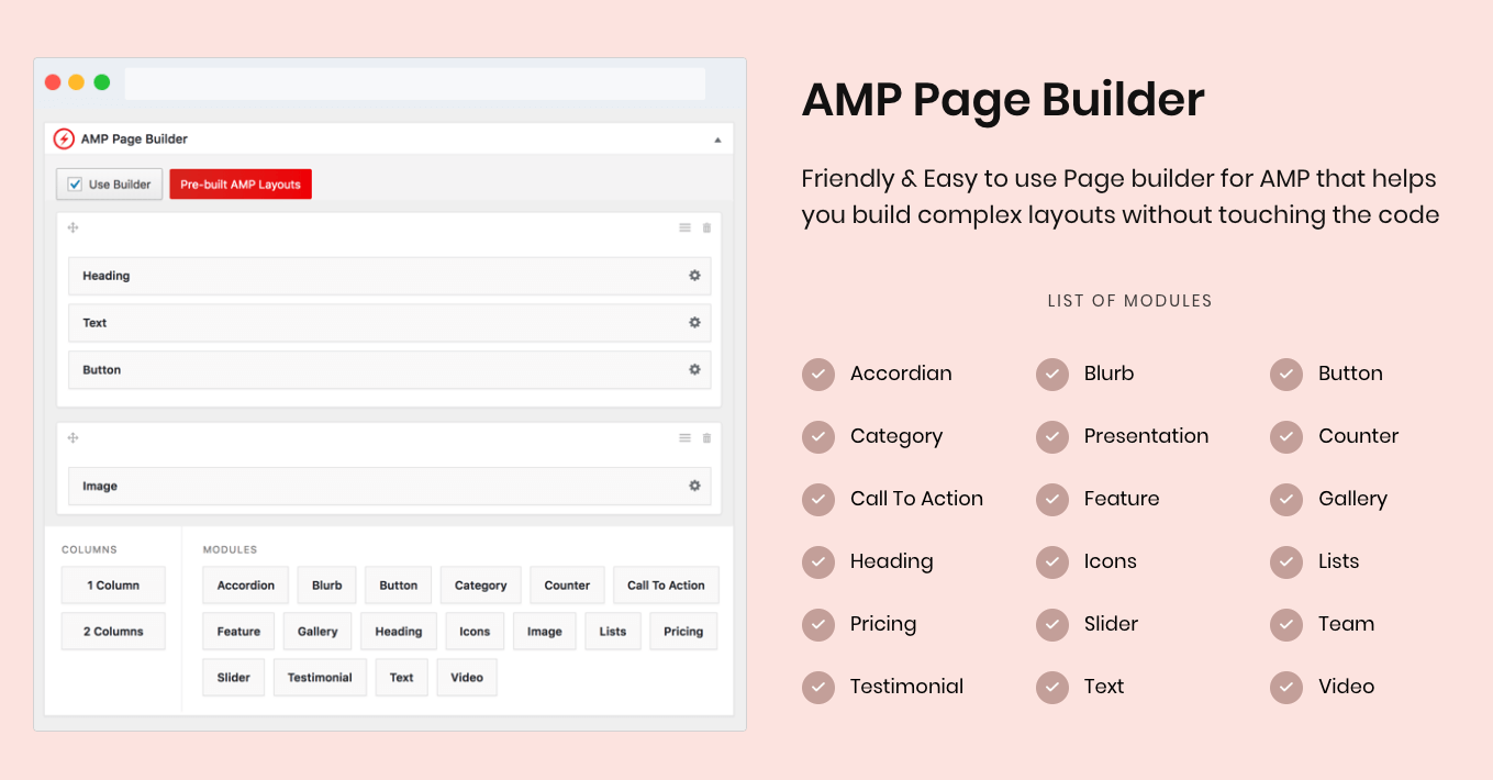 AMP for WP – page builder