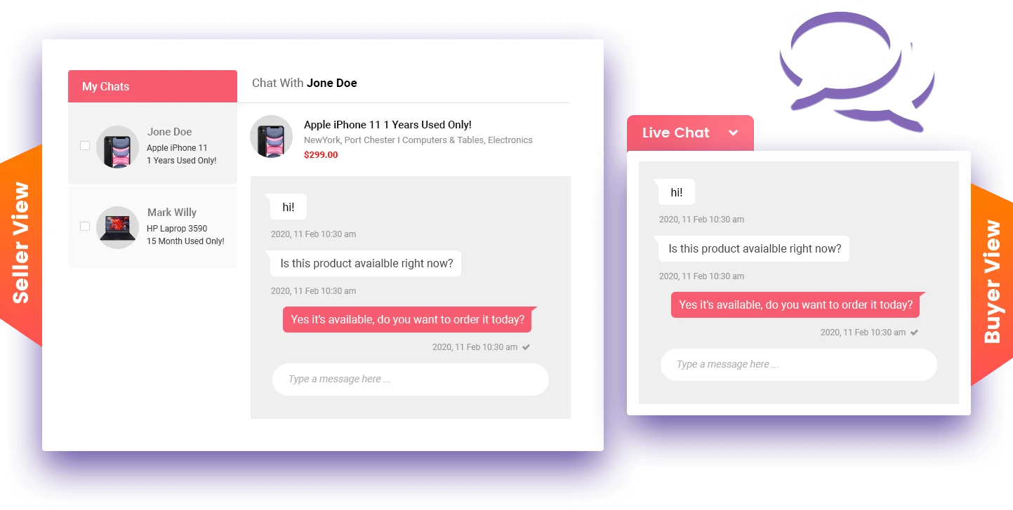 Live Chat (Seller & Buyer)