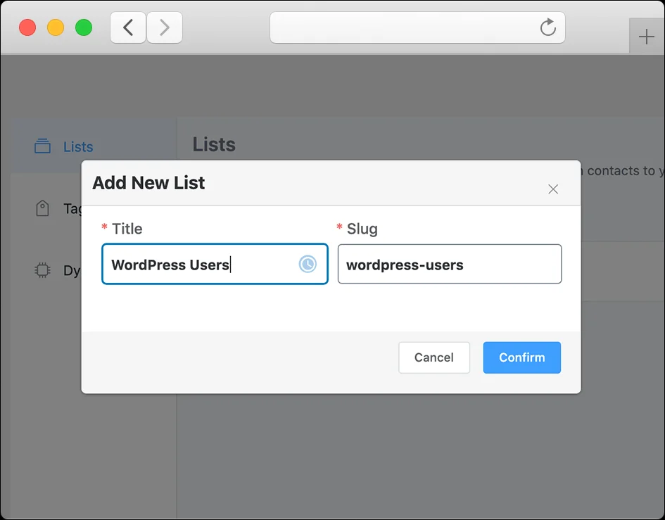 Tạo danh sách liên hệ
