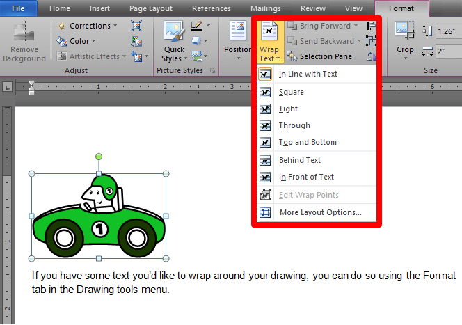 Cách vẽ (Draw) trong Microsoft Word 30 Cách định dạng văn bản bao quanh bản vẽ 2
