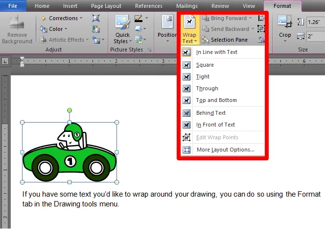 Cách vẽ (Draw) trong Microsoft Word 30 Cách định dạng văn bản bao quanh bản vẽ 2