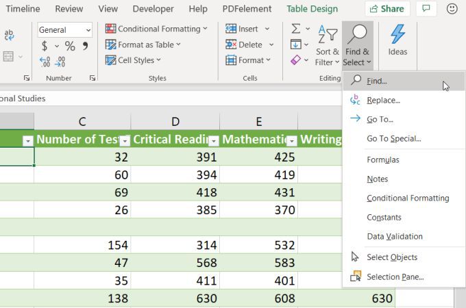 Cách tìm kiếm trong Excel 2 Cách tìm kiếm trong Excel
