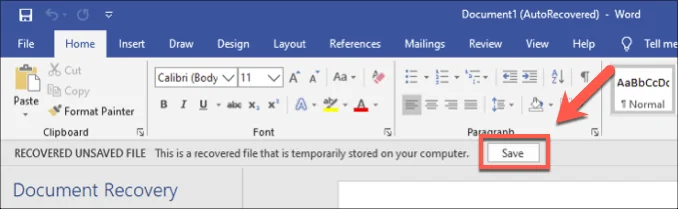 Cách khôi phục tài liệu Word 33 Cách khôi phục tài liệu Word