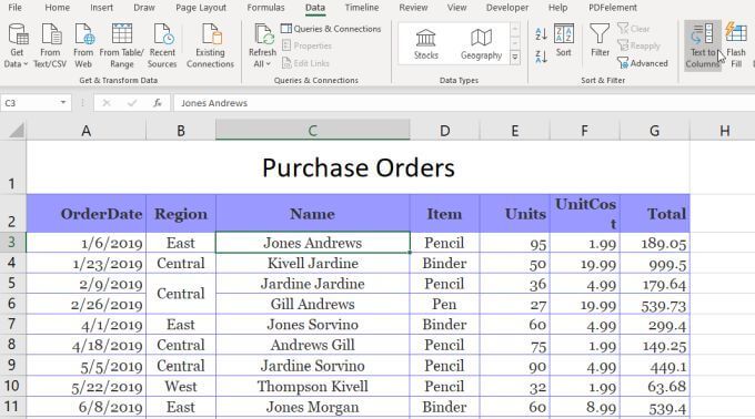 3 cách để tách một ô trong Excel 4 3 cách để tách một ô trong Excel