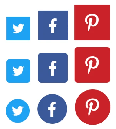 Novashare v1.3.0 NULLED - WordPress Social Sharing Plugin 7 Kích thước và hình dạng nút chia sẻ trên mạng xã hội