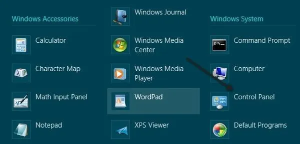 bảng điều khiển màn hình bắt đầu