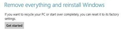 Làm mới, cài đặt lại hoặc khôi phục Windows 8 8 Xóa mọi thứ và cài đặt lại Windows