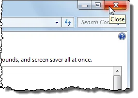 Đóng cửa sổ Cá nhân hóa trong Windows 7