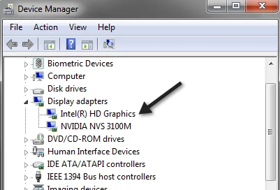 vô hiệu hóa đồ họa intel hd