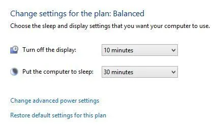 đặt máy tính đi ngủ
