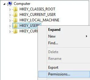 quyền người dùng hkey
