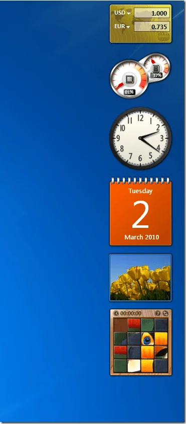 Thanh bên trong Windows 7 ở đâu? 4 Tiện ích được xếp hàng