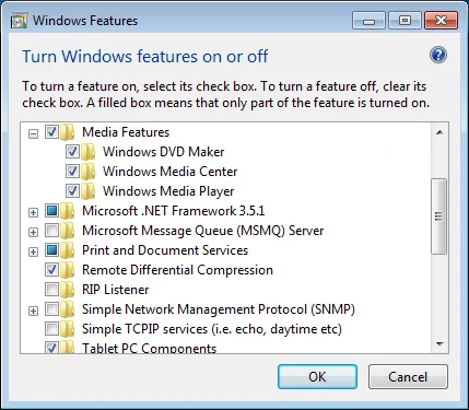 Gỡ cài đặt Windows Media Player khỏi Windows 7 6 Gỡ cài đặt Windows Media Player khỏi Windows 7