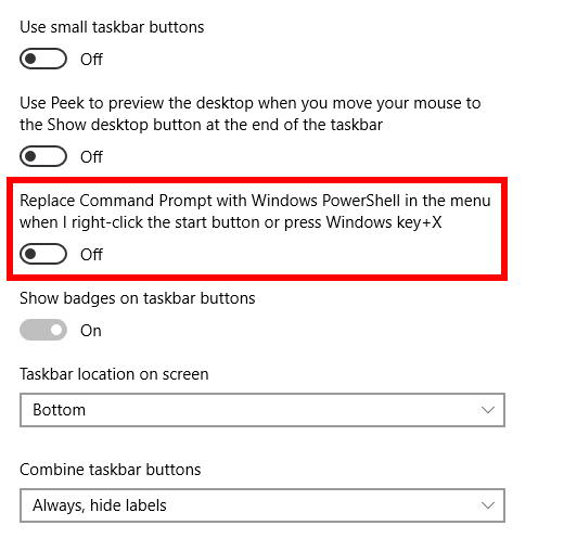 Thay thế Command Prompt bằng PowerShell và Vice Versa trong Windows 10 6 Thay thế Command Prompt bằng PowerShell và Vice Versa trong Windows 10