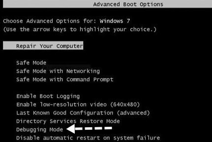 chế độ gỡ lỗi win 7