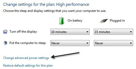 cài đặt nguồn nâng cao