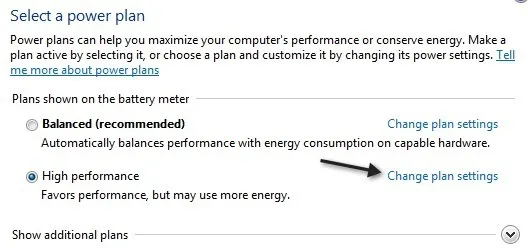 thay đổi cài đặt kế hoạch