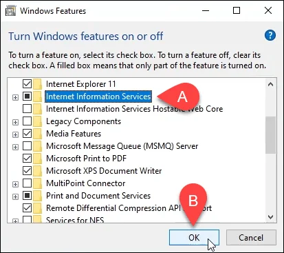 Cài đặt và thiết lập trang web trong IIS trên Windows 10 4 Cài đặt và thiết lập trang web trong IIS trên Windows 10