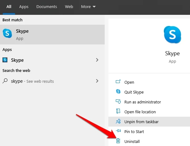 Cách gỡ cài đặt Skype trên Windows 10 10 Cách gỡ cài đặt Skype trên Windows 10