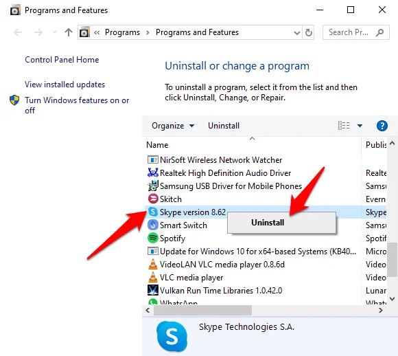 Cách gỡ cài đặt Skype trên Windows 10 8 Cách gỡ cài đặt Skype trên Windows 10