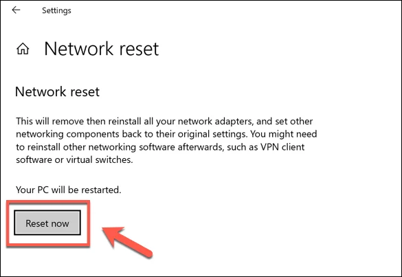 Cách đặt lại cài đặt mạng trong Windows 10 22 Cách đặt lại cài đặt mạng trong Windows 10