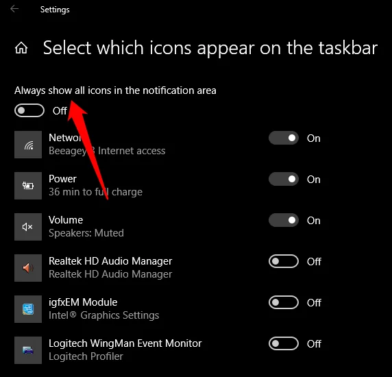 Cách sửa khay hệ thống hoặc thiếu biểu tượng trong Windows 10 8 Cách sửa khay hệ thống hoặc thiếu biểu tượng trong Windows 10
